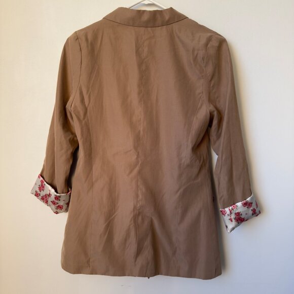 LIZ LISA Brown Floral Loose Fit Blazer - Picture 2 of 4